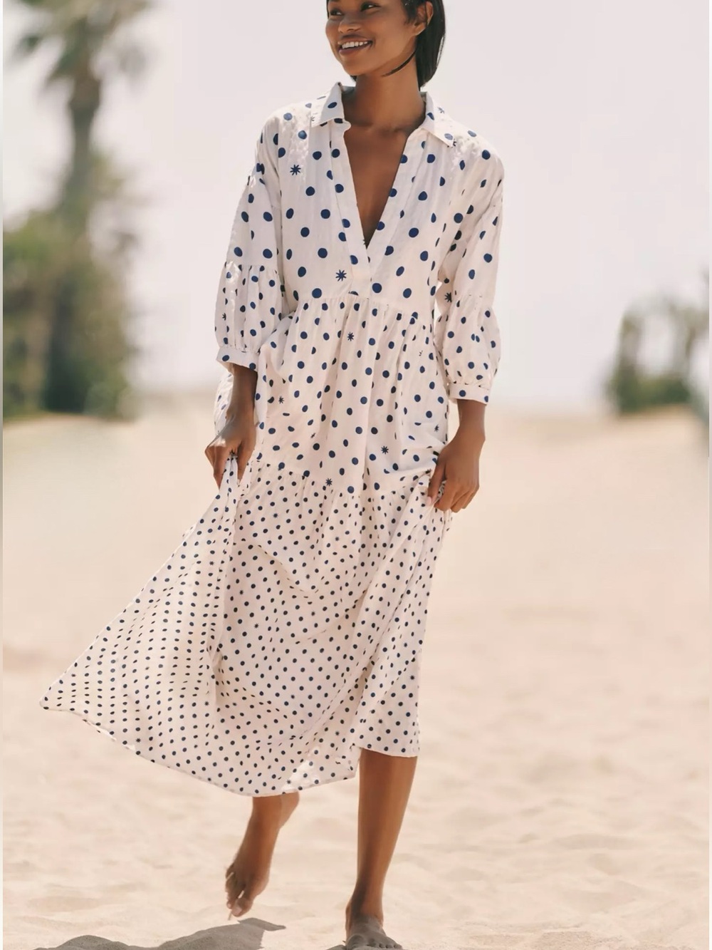 Carolita Printed Tiered Shirtdress by Celandine